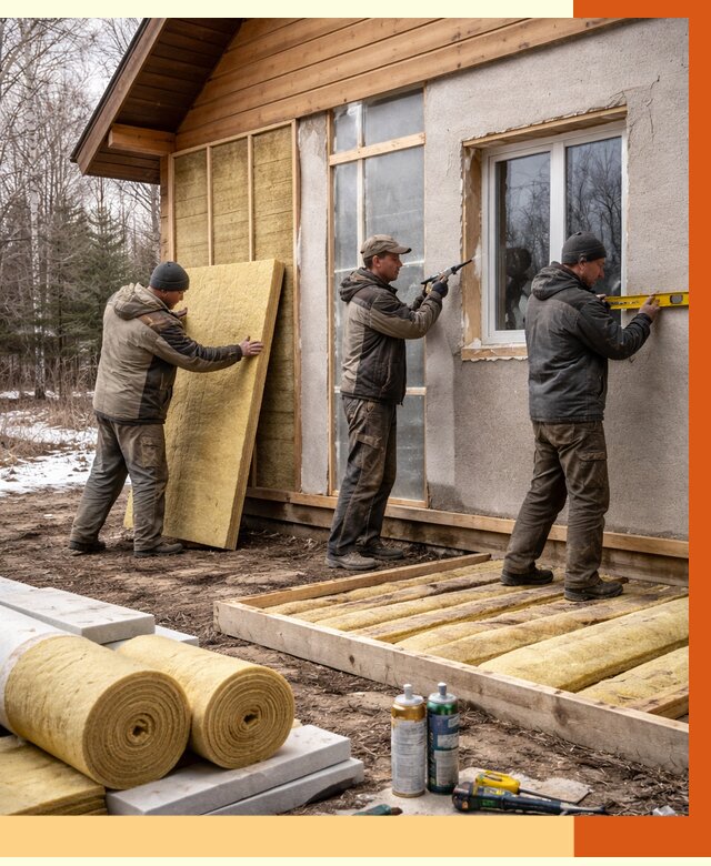 Утепление дачного дома в Шадринске от 4912 руб/м2 — недорого | ТепломастерШдр