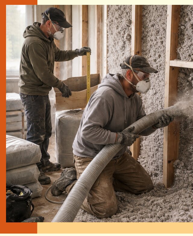 Утепление таунхауса эковатой в Шадринске для максимально теплых стен