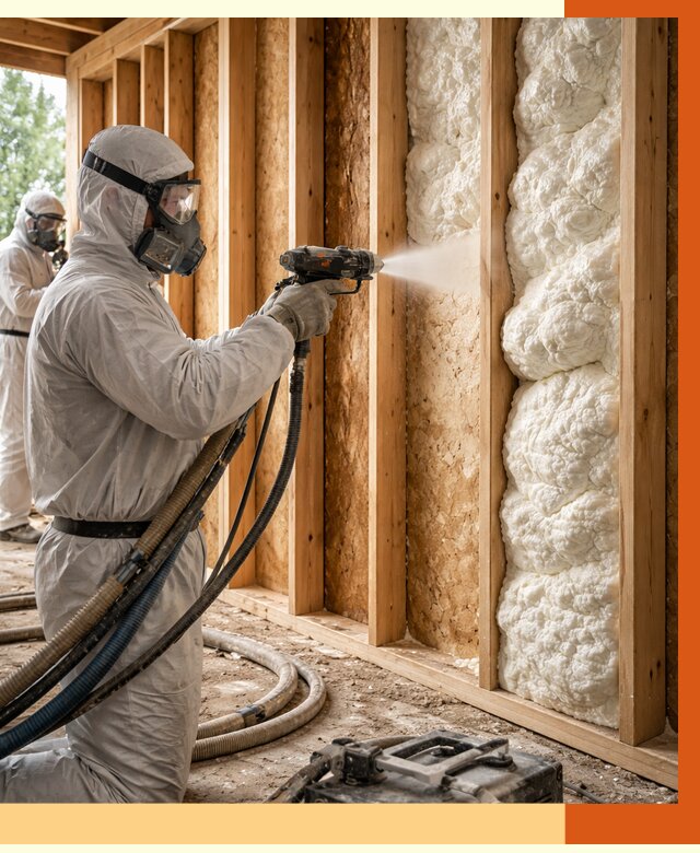 Утепление каркасного дома ППУ в Шадринске от 2895 руб./м2 — работа под ключ | ТепломастерШдр