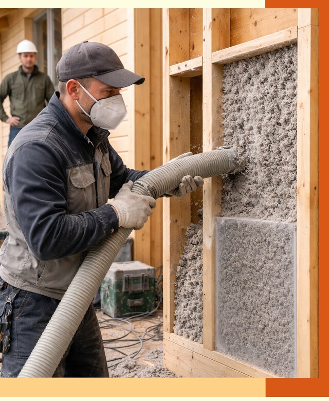 Утепление дома из бруса эковатой в Шадринске от 1913 руб/м2 | ТепломастерШдр