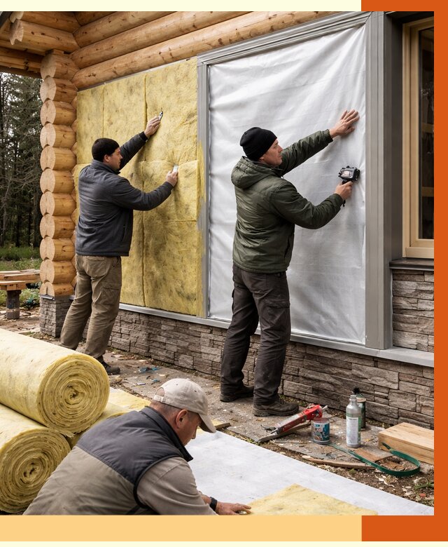 Утепление бревенчатого дома в Шадринске от 7911 руб/м2 — заказать под ключ | ТепломастерШдр