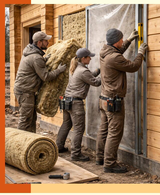 Утепление дома из двойного бруса в Шадринске качественно и надёжно