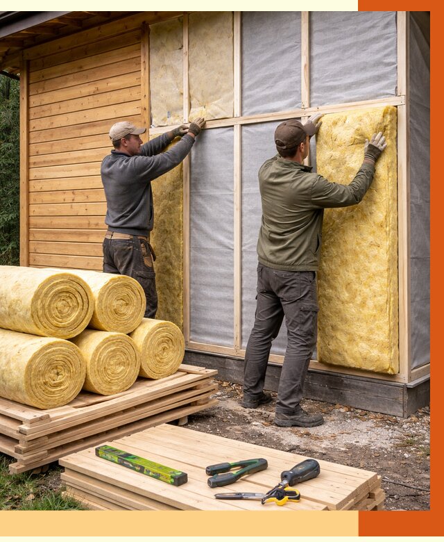 Утепление бани снаружи в Шадринске от 87899 руб. под ключ | ТепломастерШдр