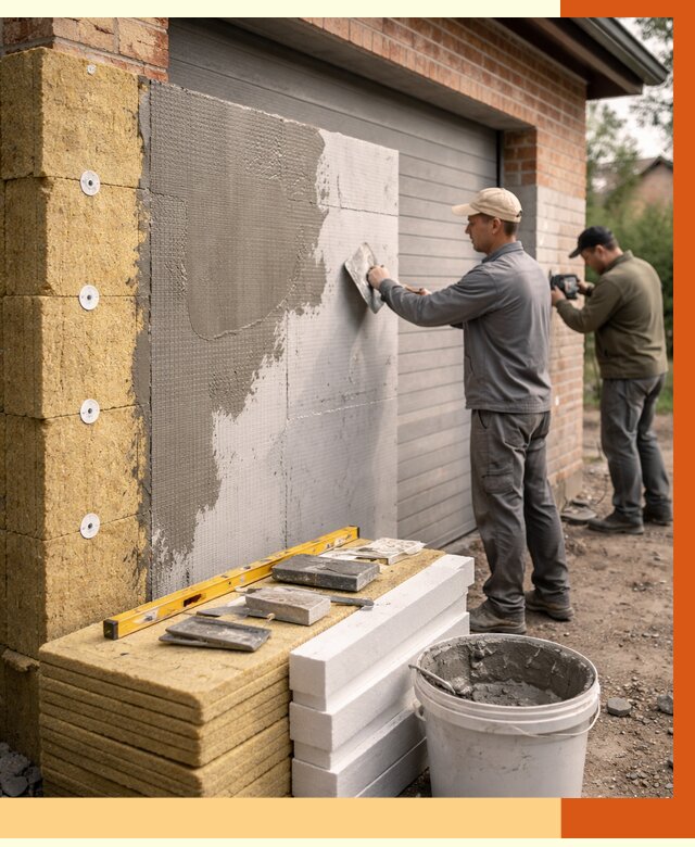 Утепление гаража снаружи в Шадринске от 4343 руб. за м2 — наружное утепление под ключ | ТепломастерШдр