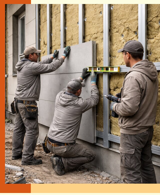 Утепление вентилируемого фасада под ключ в Шадринске