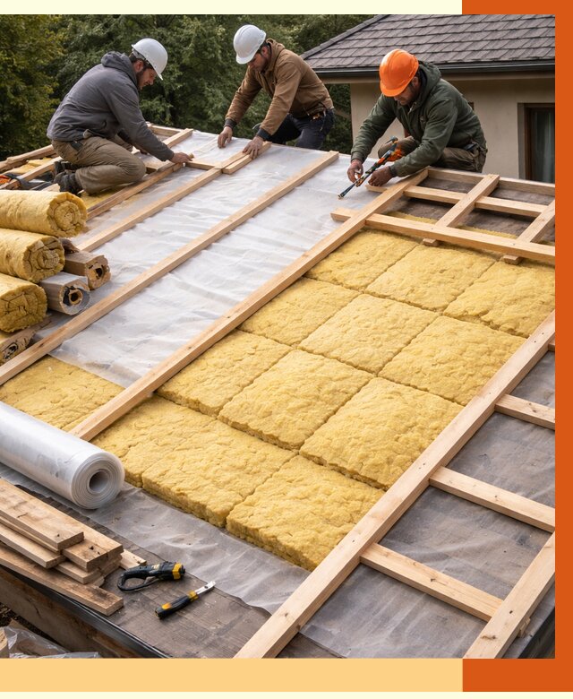 Утепление скатной крыши в Шадринске от 1293 руб./м2 под ключ | ТепломастерШдр