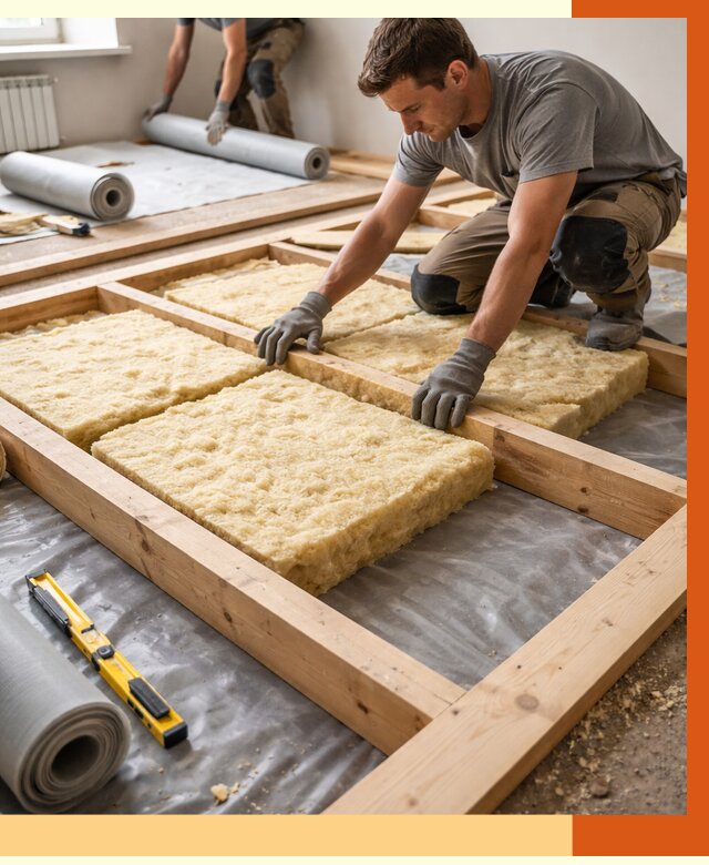 Утепление деревянного пола в Шадринске от 1551 руб./м2 под ключ | ТепломастерШдр