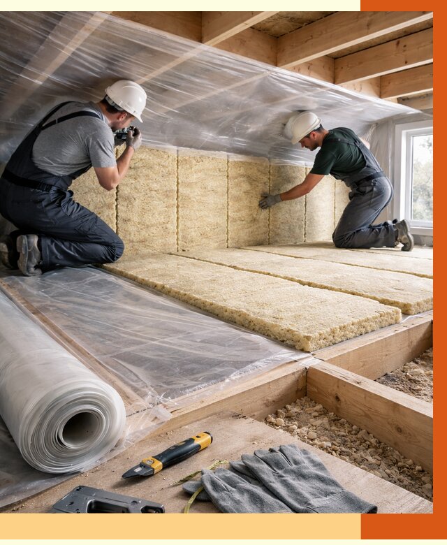 Утепление перекрытий в Шадринске от 2947 руб/м2 — утепление межэтажных и чердачных | ТепломастерШдр