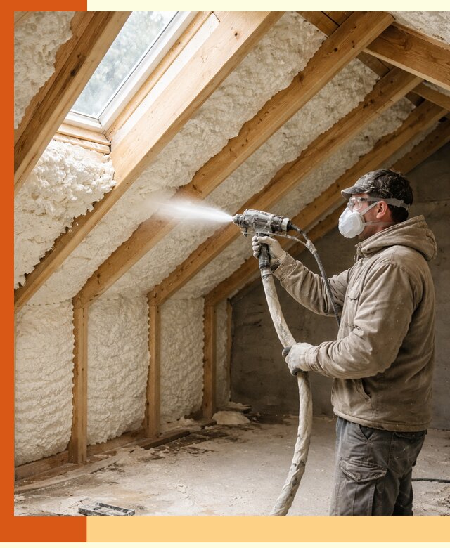 Утепление мансарды ППУ в Шадринске быстро и надежно