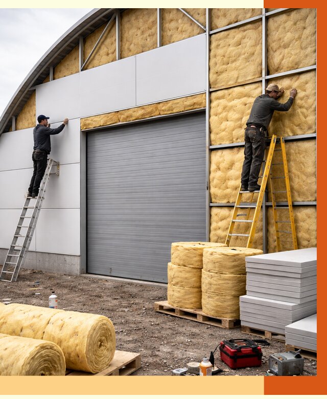 Утепление ангара пенополиуретаном в Шадринске от 7446 руб./м² — комплекс от ТепломастерШдр