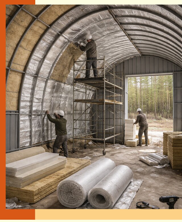 Утепление арочного ангара под ключ в Шадринске