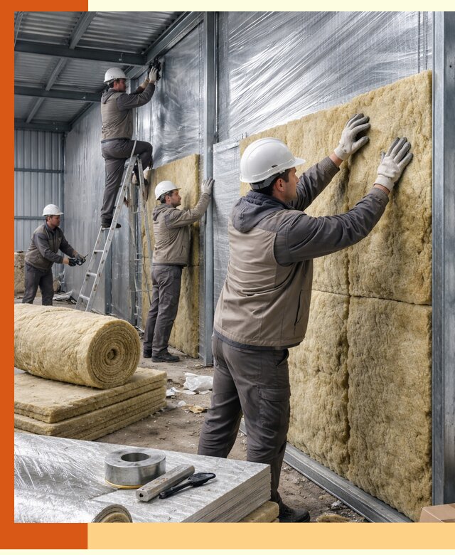 Утепление металлического склада в Шадринске: теплоизоляция и герметизация