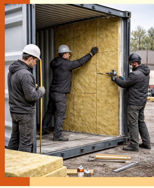 Утепление морского контейнера в Шадринске: надежная теплоизоляция и защита