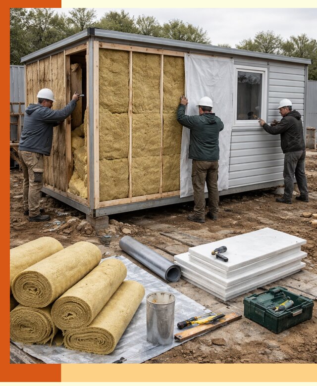 Утепление строительной бытовки под ключ в Шадринске для любых условий