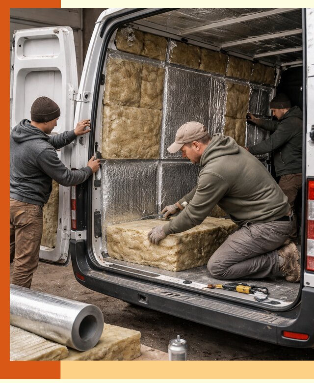 Утепление фургона в Шадринске: профессиональная теплоизоляция и шумоизоляция