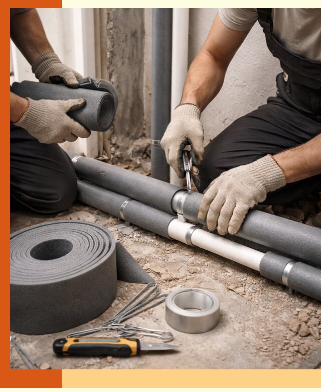 Утепление труб водоснабжения в Шадринске — монтаж и защита сети