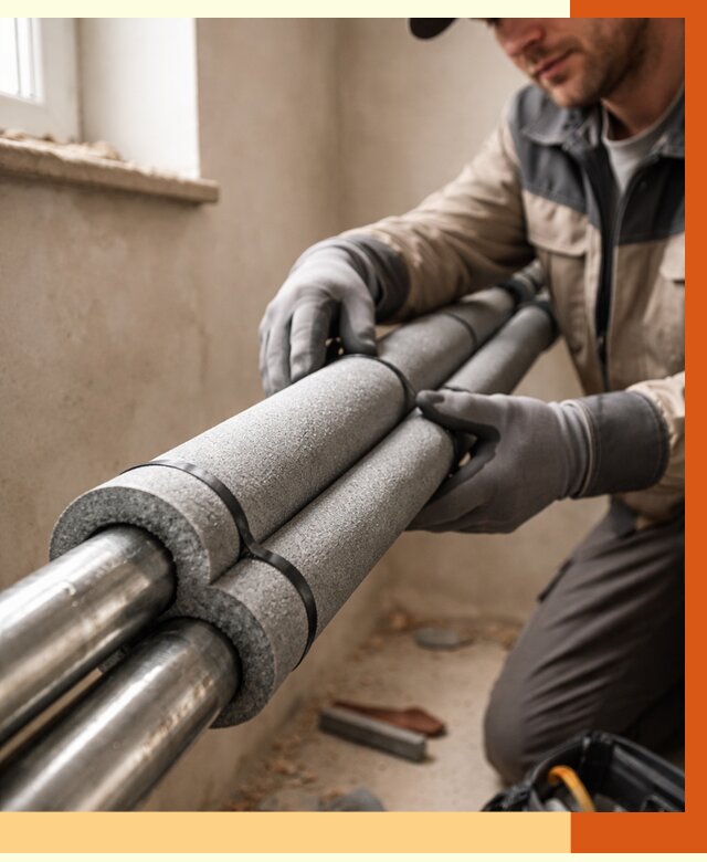 Утепление труб отопления в Шадринске от 2947 руб. за м² — услуги под ключ | ТепломастерШдр