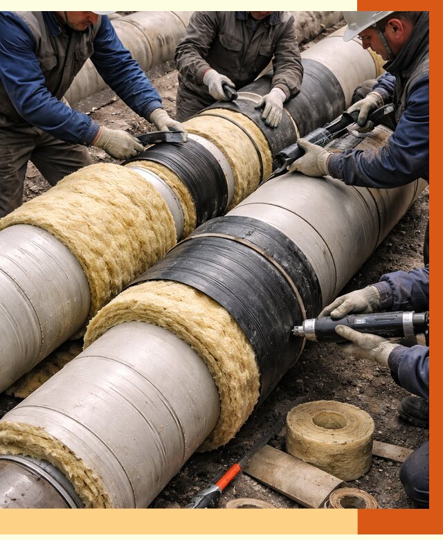 Утепление трубопровода в Шадринске под ключ от 1913 руб. — надежно и выгодно | ТепломастерШдр