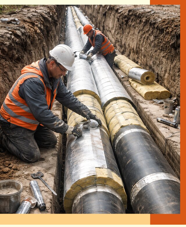 Утепление теплотрассы в Шадринске от 4653 руб./м2 — ппу и комплексная изоляция | ТепломастерШдр