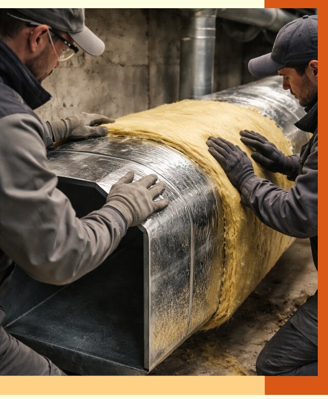 Утепление воздуховодов в Шадринске от 4343 руб. — теплоизоляция вентиляции | ТепломастерШдр