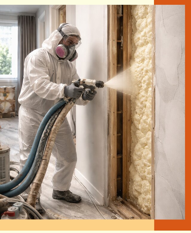 Межстеновое утепление ППУ в Шадринске от 2844 руб/м2 — межстенное утепление под ключ | ТепломастерШдр