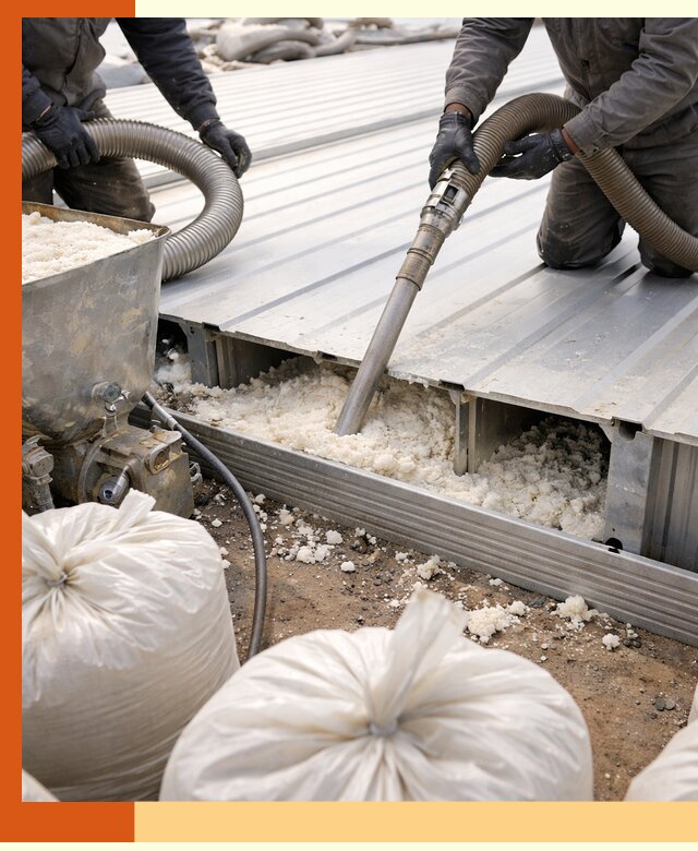 Заполнение пустот кровельных панелей пенными и мокрыми герметиками в Шадринске