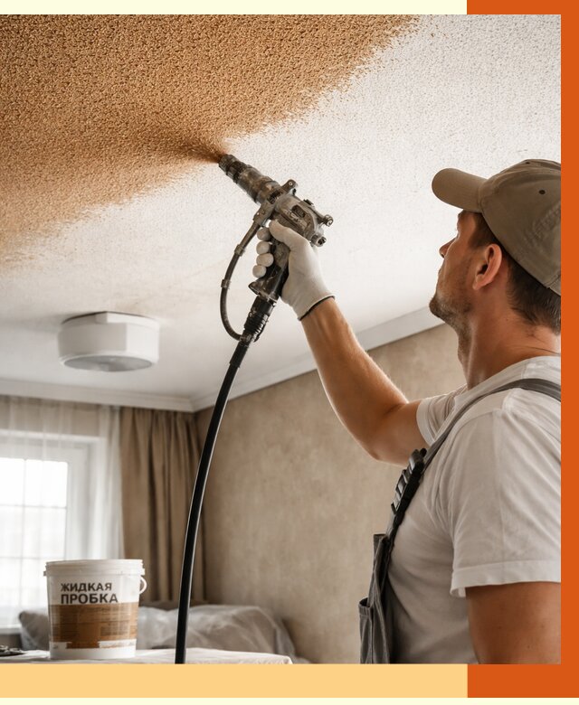 Утепление потолка жидкой пробкой в Шадринске от 3619 руб. | ТепломастерШдр