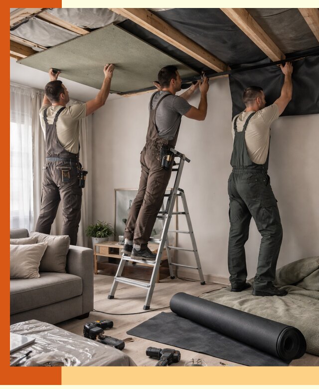 Шумоизоляция потолка в Шадринске — профессиональное устранение шумов