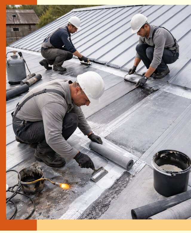 Гидроизоляция металлической кровли с гарантией в Шадринске