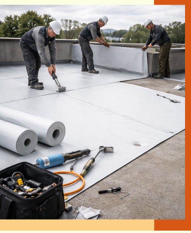 Гидроизоляция мембранной кровли в Шадринске от 7756 руб./м² — профессионально | ТепломастерШдр