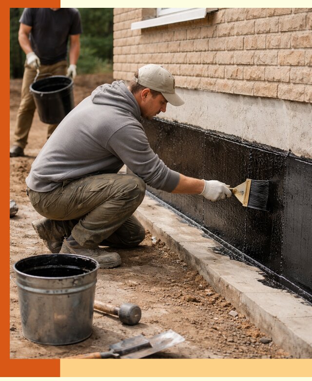 Гидроизоляция цоколя домов и зданий в Шадринске эффективными методами