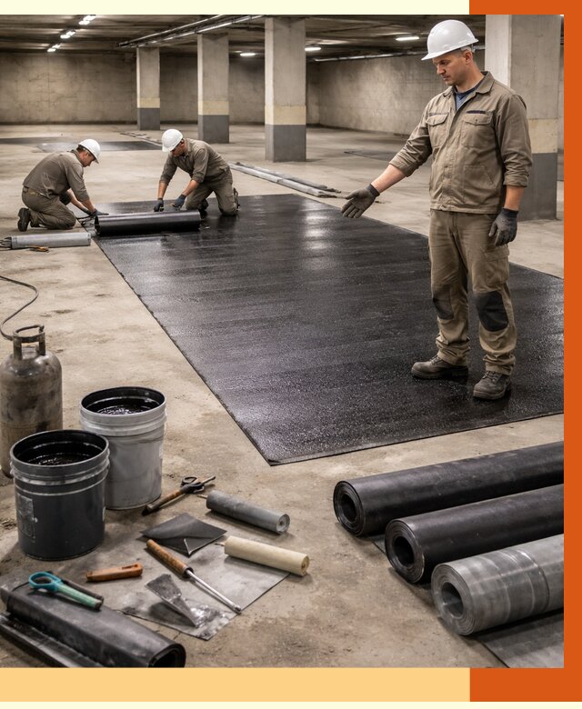 Гидроизоляция паркинга в Шадринске от 1241 руб/м² — профессиональная защита | ТепломастерШдр