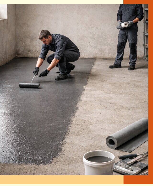 Гидроизоляция гаражного пола в Шадринске от 3619 руб./м² — ТепломастерШдр профессионально