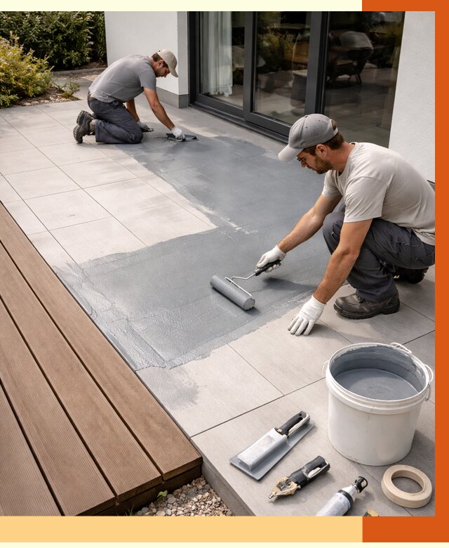 Гидроизоляция террасы в Шадринске под ключ от 7756 руб./м² | ТепломастерШдр