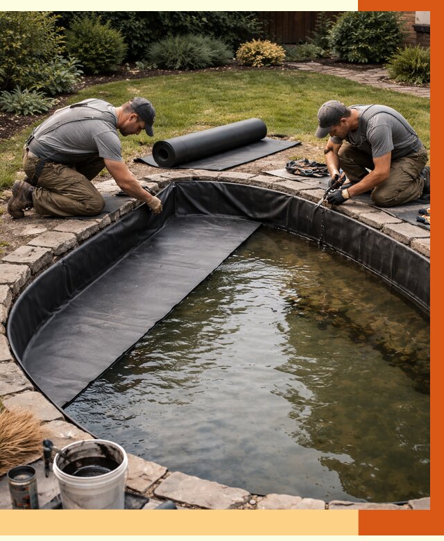 Гидроизоляция пруда в Шадринске от 15512 руб. под ключ | ТепломастерШдр профессионально