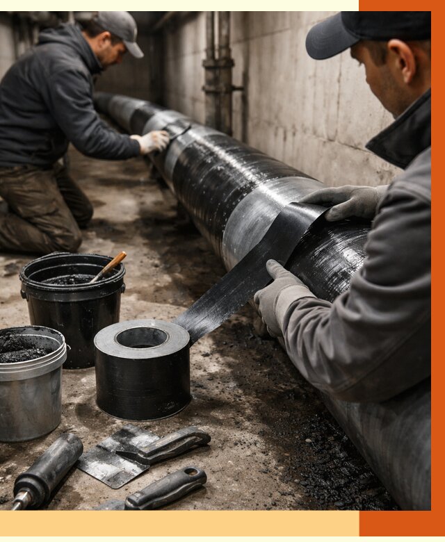 Гидроизоляция труб в Шадринске от 2585 руб. — профессиональная герметизация | ТепломастерШдр