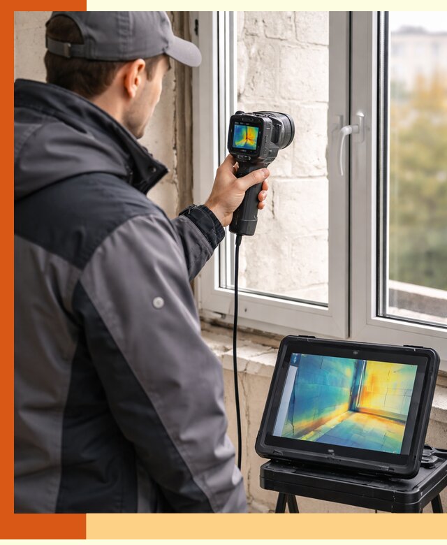 Тепловизионное обследование дома в Шадринске для выявления утечек тепла