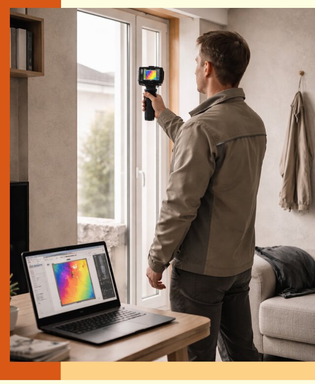 Тепловизионное обследование квартиры в Шадринске для поиска утечек тепла