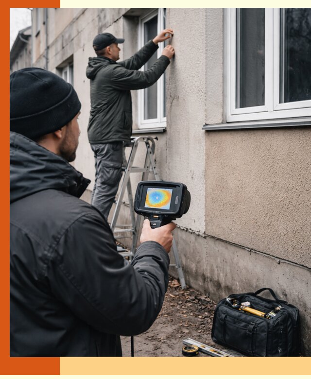 Тепловизионное обследование фасада в Шадринске для выявления дефектов