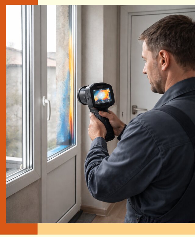 Тепловизионное обследование окон и дверей в Шадринске