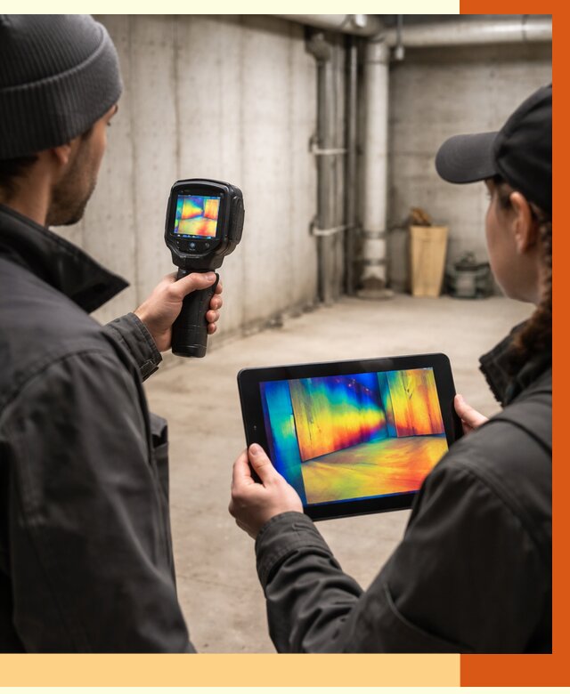 Тепловизионное обследование подвала в Шадринске от 4653 руб. — проверка гидроизоляции | ТепломастерШдр