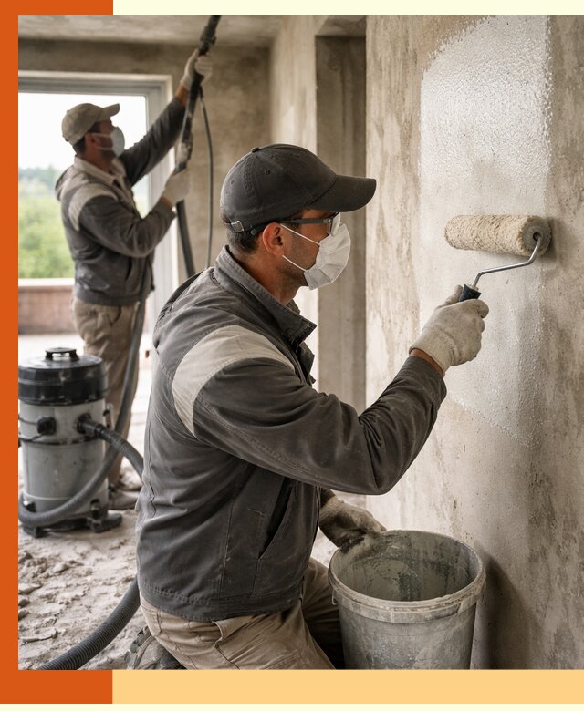 Подготовка поверхности под напыление утеплителя в Шадринске