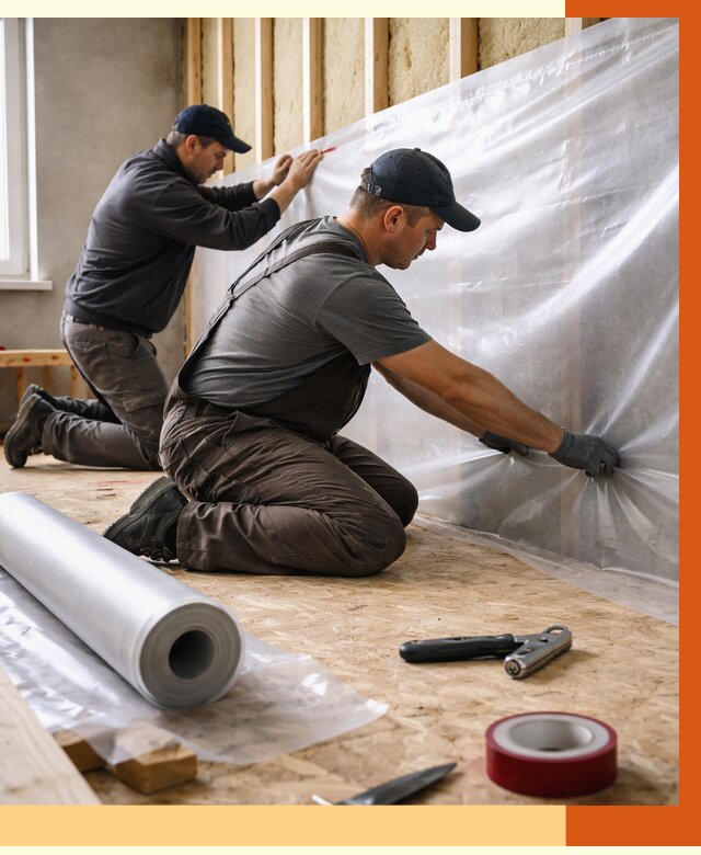 Монтаж пароизоляции в Шадринске от 2585 руб. — установка и укладка под ключ | ТепломастерШдр