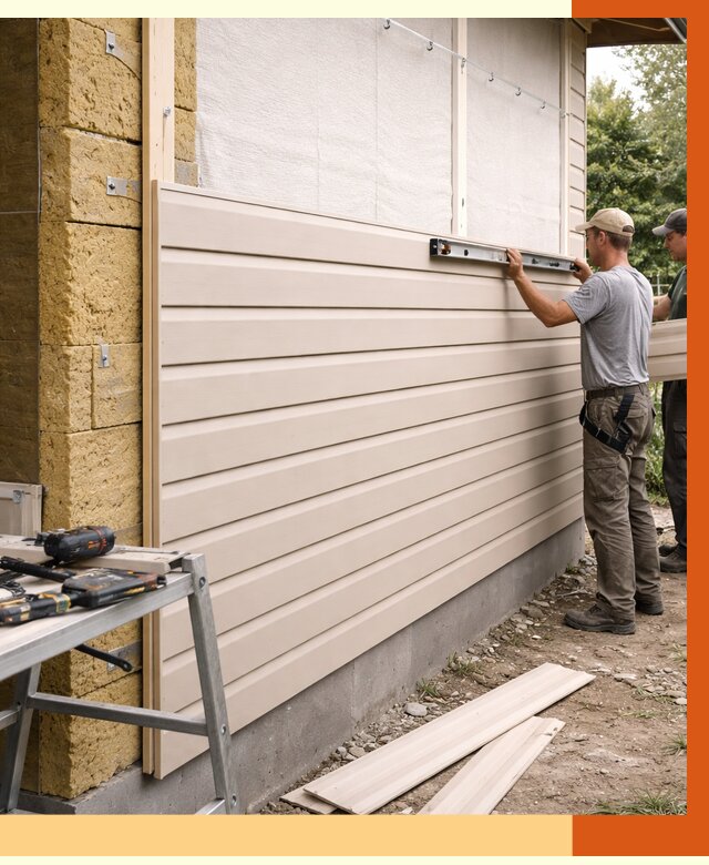 Монтаж сайдинга после утепления в Шадринске от 1913 руб. — обшивка и облицовка | ТепломастерШдр